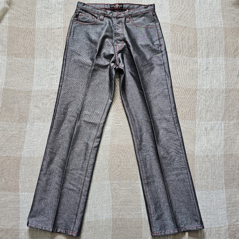 Vintage Grunge Alt Western Space Cowboy Astro Silver Metallic Baggy Jeans